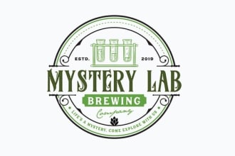 design beer logo for science lab themed craft brewery