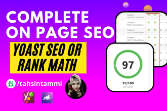 complete wordpress onpage yoast or rank math SEO optimization service, meta tags