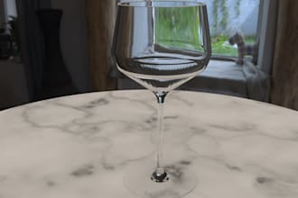 design water glass with 3d model and realastic view