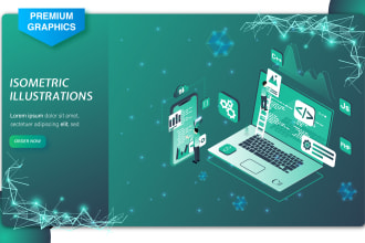 design isometric 3d infographic illustrations in 24 hours