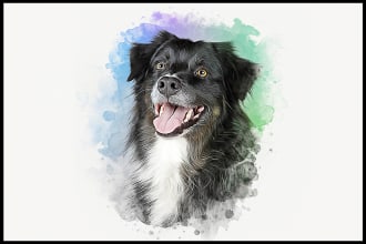 draw realistic oil painting custom digital pet watercolor portrait