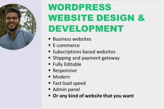 create a dynamic wordpress business and ecommerce website