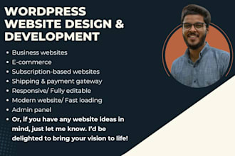 create a dynamic wordpress business and ecommerce website