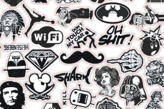 create decals, vinyl stickers, logo, tattoo, car stickers print ready