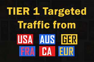 send tier 1 targeted web traffic from USA, uk, ca, fra, ger
