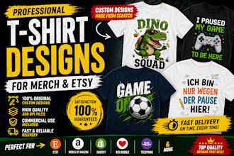 create bulk t shirt designs for etsy, pod and merch
