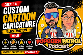 create a custom cartoon caricature illustration no ai