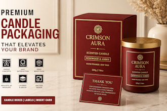 design luxury candle box packaging and candle labels