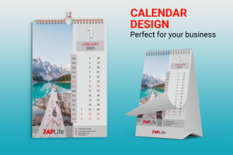 do desk or wall calendar design in 24 hours