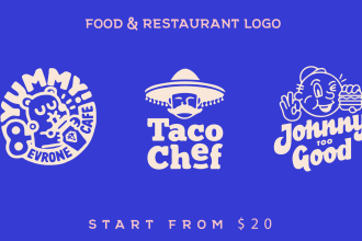 design stunning food logo bar, cafe , restaurant, fast food