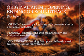 compose original anime style music, opening, ending or ost