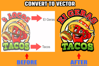 vectorize convert low res image logo vector within 24 hours