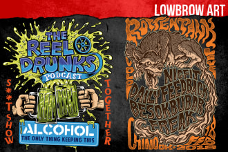 make awesome lowbrow art illustration for you