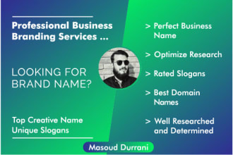 create a business name, company name, and slogans
