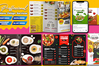 do food, digital, restaurant menu, flyer, or card design