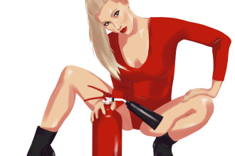 draw colourful illustration of you, your friends in sketch or flat style