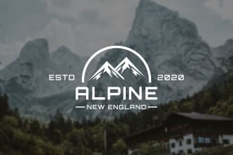 do outdoor travel agency mountain hotel resort adventure vacation logo design
