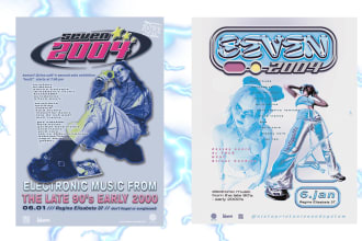 do y2k techno rave retro ishh poster