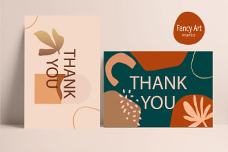 design you a custom thank you card, product insert for you