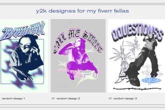 do y2k t shirt design for an urban brand