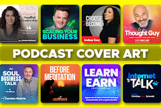 design professional podcast cover art and logo