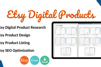 design etsy digital products, etsy digital planner, etsy SEO