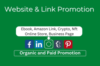 your website or business, crypto, ebook, product, any link or website promotion