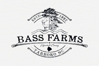 design bass farms logo in 1 day