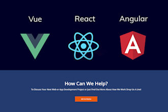 do fullstack web development in angular or react or vue