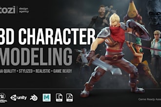 create 3d game character with rig, animation and assets