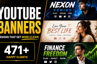 design an outstanding youtube banner or channel art