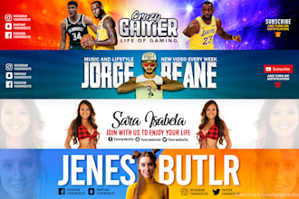 design an outstanding youtube banner or channel art