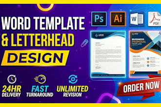 design editable ms word brochure, proposal, company profile or report template