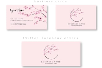do premade cherry blossom mini branding kit