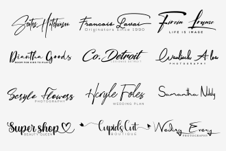 design handwriting, signature,  scripted, cursive logo