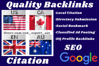 provide us ca uk au local citations SEO backlinks for your local business