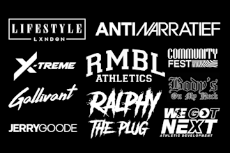 design simple typography t shirts clothing and hat logo