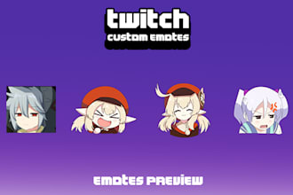 create custom anime twitch emotes for you