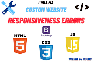 fix html, css, js, bootstrap and mobile responsiveness error