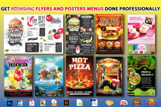 do modern, digital, food, restaurant menu flyer or card design