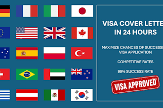 write a professional visa cover letter for you in 24 hours