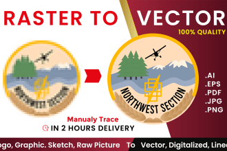 do vector tracing and line art from raster, image, logo, sketch, graphics