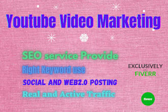do youtube SEO service and provide video marketing