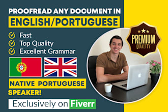 proofread and rewrite any document in portuguese or english
