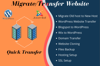 fix wordpress error and transfer any website to new hosting or new domain
