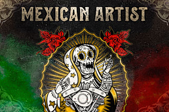 hand draw an artistic original mexican artwork