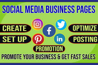 create, setup, manage and develop facebook, instagram, linkedin business page