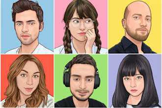 draw realistic cartoon portrait headshot avatar from a photo