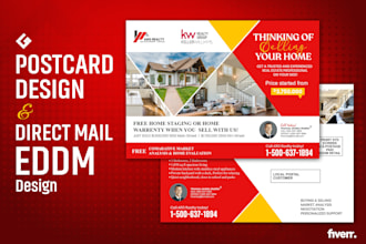 design eddm postcard, real estate postcard or direct mail eddm postcard design