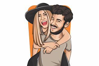 draw caricatures for couples, families, weddings